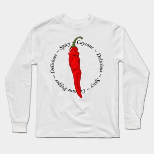 Cayenne Chili Pepper Long Sleeve T-Shirt